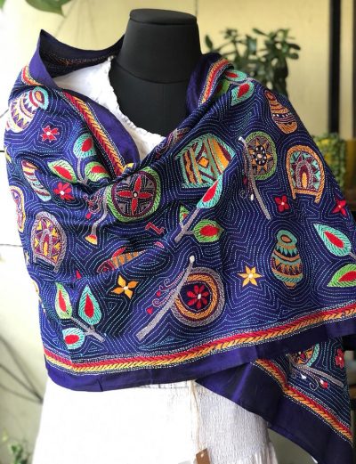 Kantha Stitch stole